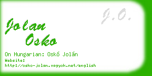 jolan osko business card